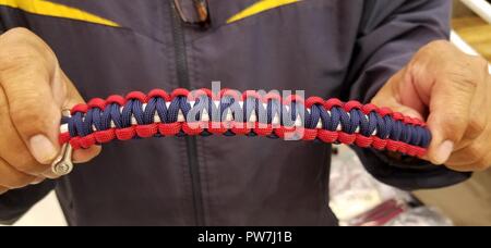 One of 115 paracord bracelets Navy veteran Mike Mikkelsen made for Team US athletes as they head to Toronto to compete in Invictus Games 2017 from 23-30 September. Stock Photo