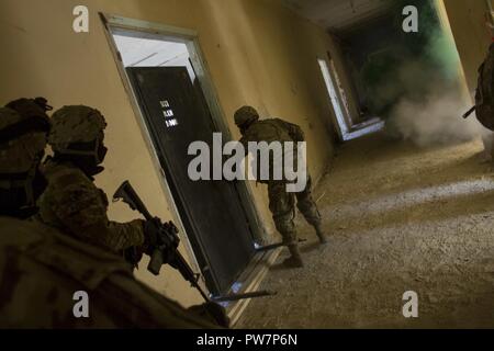 A Soldier in the 1st Battalion, 279th Infantry Battalion, poses for a ...
