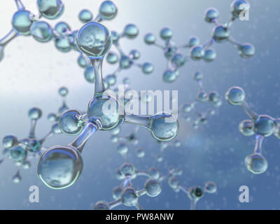 Illustration of molecule model. Science, medical background with molecules and atoms. 3D rendering Stock Photo