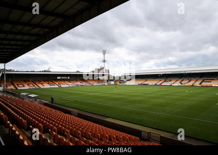 Port Vale's empty stadium before the Sky Bet League Two match at Vale Park, Stoke. PRESS ASSOCIATION Photo. Picture date: Saturday October 13, 2018. See PA story SOCCER Port Vale. Photo credit should read: Barrington Coombs/PA Wire. RESTRICTIONS: EDITORIAL USE ONLY No use with unauthorised audio, video, data, fixture lists, club/league logos or 'live' services. Online in-match use limited to 120 images, no video emulation. No use in betting, games or single club/league/player publications. Stock Photo