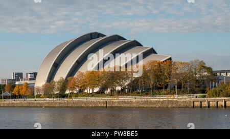 The Clyde Auditorium building on Glasgow dockside (known locally as the 'Armadillo'. Stock Photo