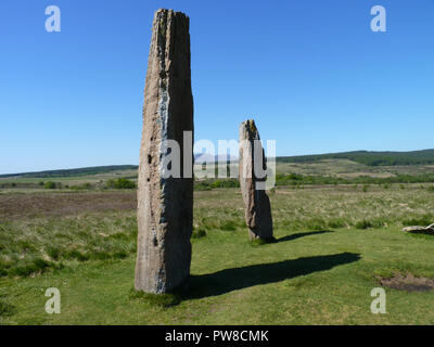 Standing stones on Machrie Moor, Arran, Scotland Stock Photo