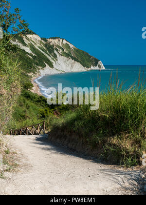 The Mezzavalle beach in the Conero area near Ancona during the summer Stock Photo