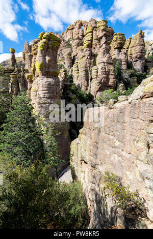 Rhyolite formations in Chiricahua National Monument, Arizona Stock Photo