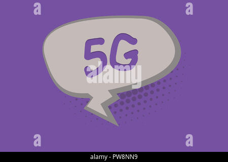 Handwriting text 5G. Concept meaning Next generation of mobile networks after the 4G LTE Fast speed connection. Stock Photo