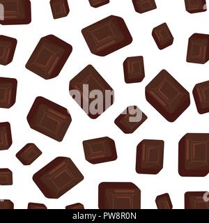sweet chocolate cubes pattern Stock Vector