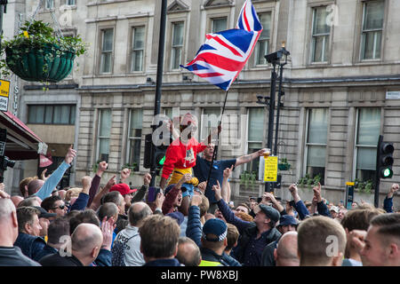 London UK 13th October 2018 Supporters of the DFLA (Democratic Football Lads Alliance) marching through central London. Credit: Thabo Jaiyesimi/Alamy Live News Stock Photo