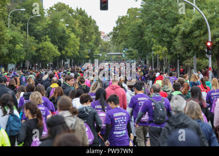 Madrid, Spain. 14th Oct, 2018. Perroton Madrid 2018 is the 7th edition of the solidarity race for the adoption and responsible holding of companion animals whose ambassador is the actress and singer Alejandra Botto on Oct 14, 2018 in Madrid, Spain Credit: Jesus Hellin/ZUMA Wire/Alamy Live News Stock Photo