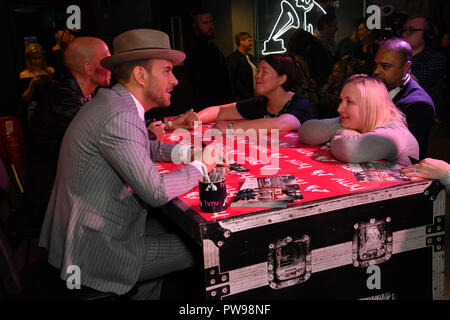 London, UK. 14 October 2018. Iconic 80’s band Bros celebrating the DVD release of their documentary ‘Bros: After The Screaming Stops’ with an exclusive signing event held at hmv’s flagship 363 Oxford Street store this coming Sunday 14th October 2018. Credit: Picture Capital/Alamy Live News Stock Photo