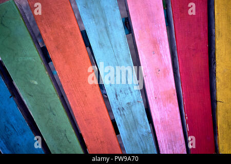 colored wooden planks Stock Photo