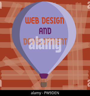Writing note showing Web Design And Development. Business photo showcasing skills in Production and Maintenance of Websites. Stock Photo