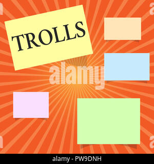 Handwriting text Trolls. Concept meaning Internet slang troll person who  starts upsets people on Internet Stock Photo - Alamy