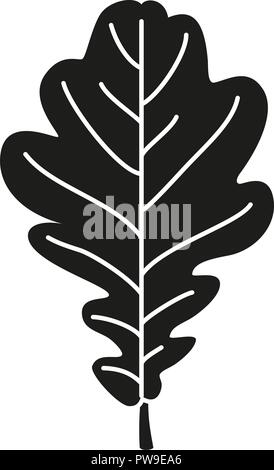 Black and white oak leaf silhouette Stock Vector