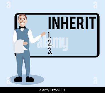 Conceptual hand writing showing Inherit. Business photo showcasing ...