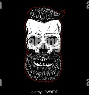 skull beard logo