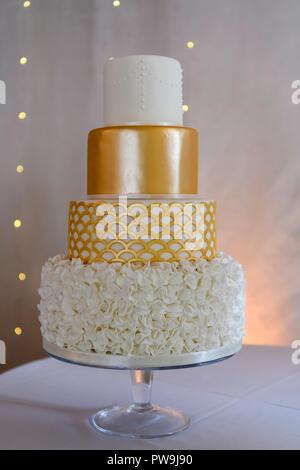 beautiful four tier wedding cake Stock Photo