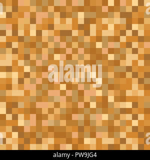Seamless golden brown pixel mosaic pattern. Pixelated gold metal abstract texture mapping background for various digital applications. Stock Photo