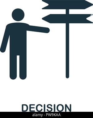 Decision icon. Monochrome style design from business ethics icon collection. UI and UX. Pixel perfect decision icon. For web design, apps, software, print usage. Stock Vector