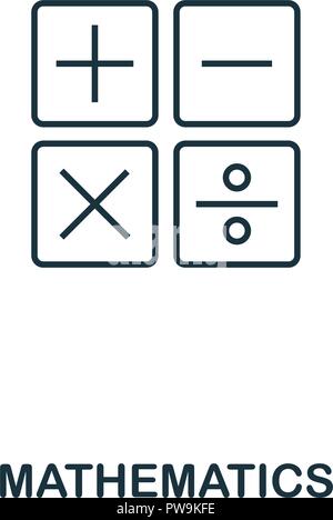 Mathematics outline icon. Creative design from school icon collection. Premium mathematics outline icon. For web design, apps, software and printing. Stock Vector