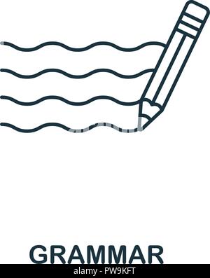 Grammar outline icon. Creative design from school icon collection. Premium grammar outline icon. For web design, apps, software and printing. Stock Vector