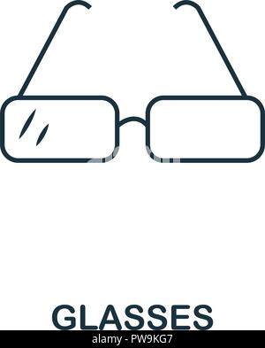 Glasses outline icon. Creative design from school icon collection. Premium glasses outline icon. For web design, apps, software and printing. Stock Vector