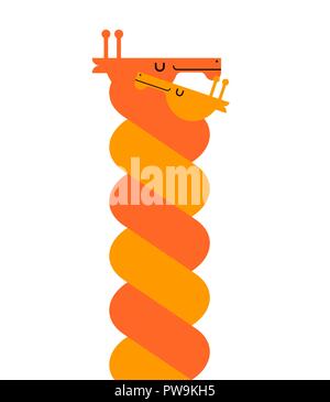 Giraffe love. Twisted Neck Two Giraffes. Vector animals Stock Vector