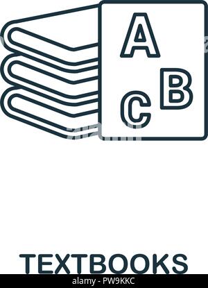 Textbooks outline icon. Creative design from school icon collection. Premium textbooks outline icon. For web design, apps, software and printing. Stock Vector