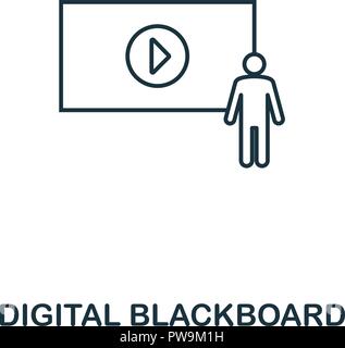 Digital Blackboard outline icon. Creative design from school icon collection. Premium digital blackboard outline icon. For web design, apps, software and printing. Stock Vector
