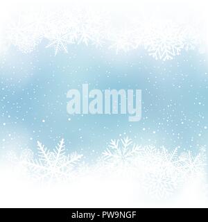 winter snow frame blue background Stock Vector