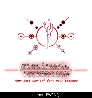 Logo electronic technology - vector Stock Vector