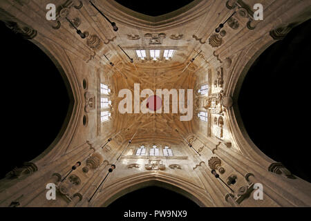 Underside of the bell tower and four spred crossing tower at St Sampson Church, Cricklade, Wiltshire, England, UK Stock Photo