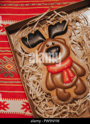christmas chocolate reindeer pattern Stock Photo