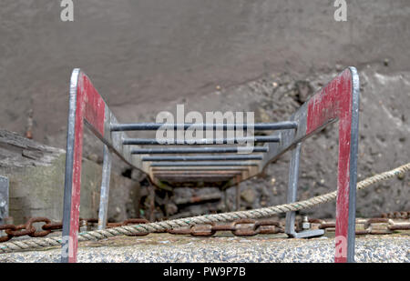 Harbour Side Wall Ladder Stock Photo