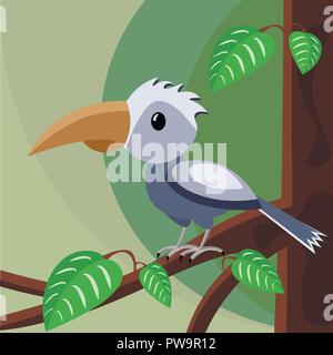 Blue bird on the tree Stock Vector
