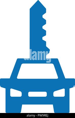 Vector key car logo combination. Vehicle symbol or icon. Unique automobile digital logotype design template. Stock Vector