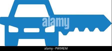 Vector key car logo combination. Unique automobile and vehicle digital symbol or icon Stock Vector