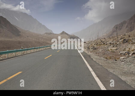 The karakoram Highway, Chinese Side, Xinjiang  Region, China. Stock Photo