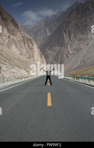 Travelling the Karakoram Hoghway in China Stock Photo