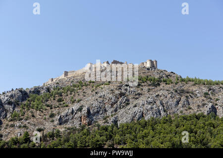 The citadel of Larissa crowns a hill to the west of Argos. Peloponnese. Greece. The medieval kastro was built by the Byzantines and Franks and enlarge Stock Photo