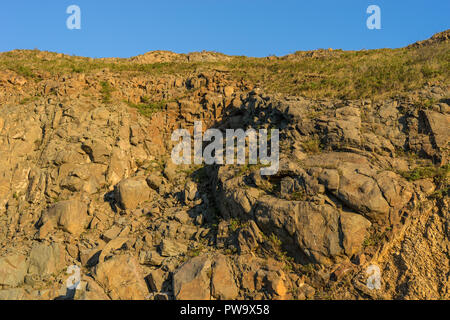Natural landscape with rocks and rocky surface. For design and networking. Stock Photo