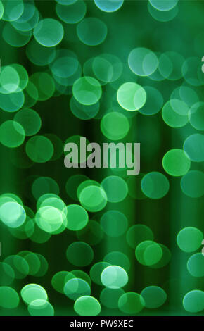 Vertical photo of abstract blurred interior decorated lighting in green color gradation, for background or banner Stock Photo