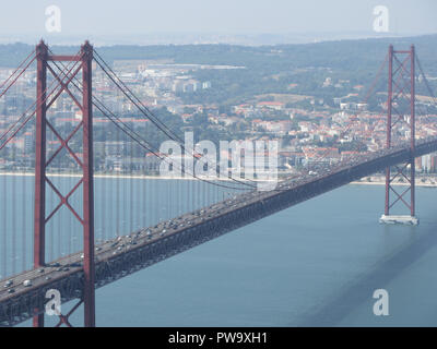 Lisbon Portugal Ponte de Abril Bridge Daytime Landscape