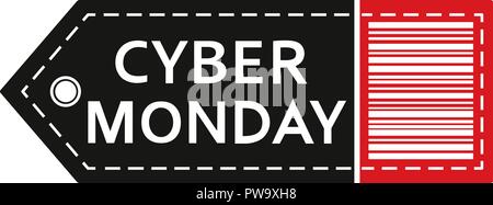 Cyber monday sale. Inscription design template. Cyber monday banner. Isolated vector illustration on white background. Stock Vector