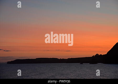 Devon - Sidmouth - sunset over the sea Stock Photo