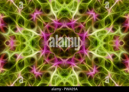Fantastic pink abstract pattern in fractal technic Stock Photo