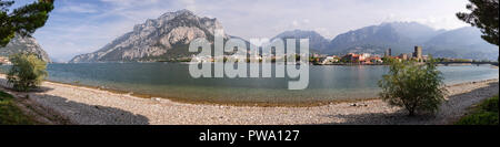 The town of Lecco and surrounding mountains on Lake Como, Italy Stock Photo
