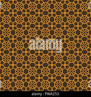 Seamless linear pattern with crossing curved lines and scrolls ornament background. Stock Vector