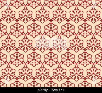 Seamless linear pattern with crossing curved lines and scrolls ornament background. Stock Vector