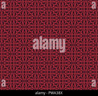 Seamless linear pattern with crossing curved lines and scrolls ornament background. Stock Vector
