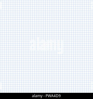 Seamless square grid graph paper pattern in blue Stock Photo